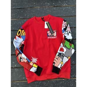 Reason Brand Tee Shirt Long Sleeve Pop Art Cartoon Printed Graphic Size L